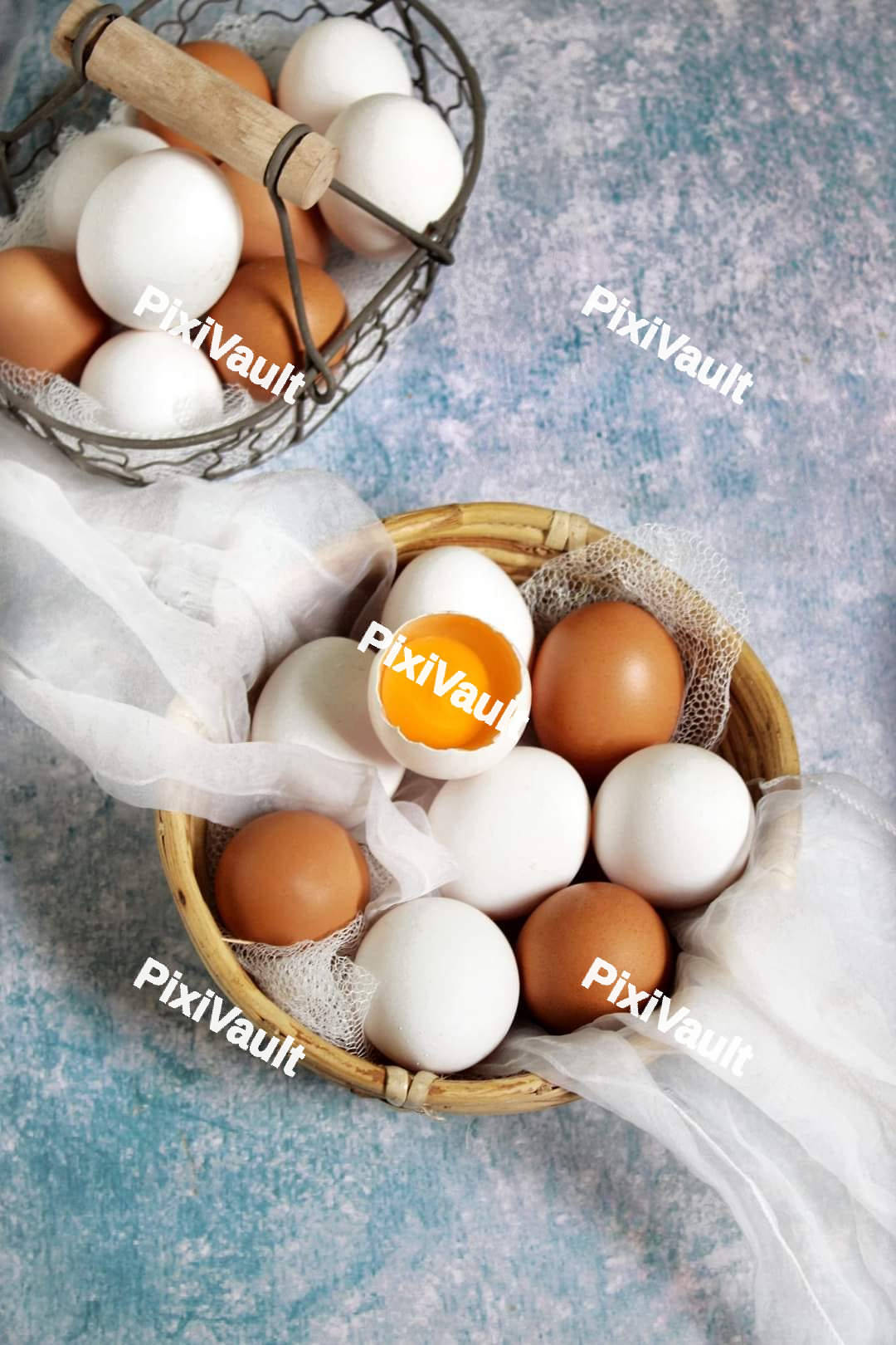 A broken egg in a bowl